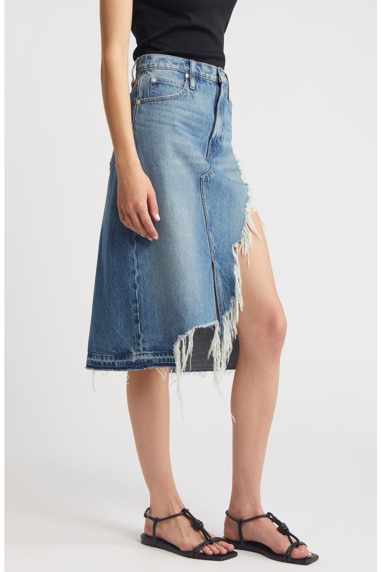Deconstructed Denim Midi Skirt, Alternate, color, SALEM