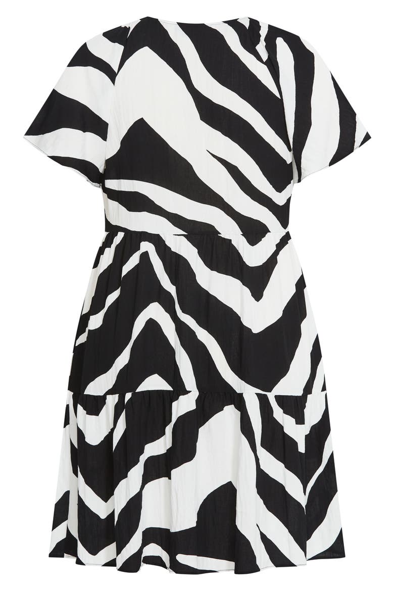 Abstract Print Minidress, Alternate, color, MONO SWIRL