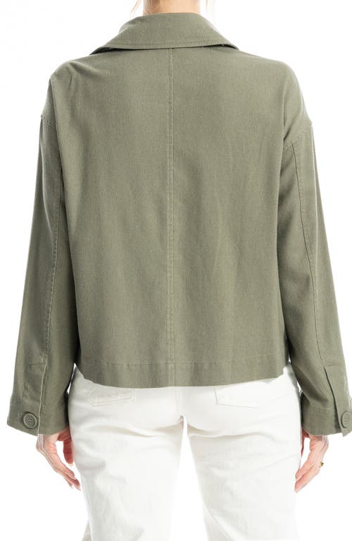 Max Studio Double Breasted Twill Jacket In Olive