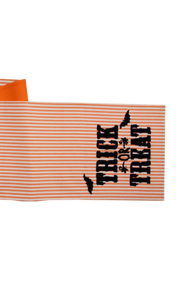 C&F Home "Trick or Treat" Halloween Bats Reversible Striped Decorative Table Runner 14" x 72", Alternate, color, Orange