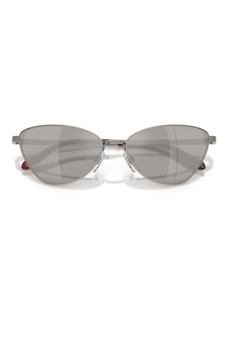 60mm Rectangular Sunglasses, Alternate, color, SHINY GUNMETAL / GRAY SILVER