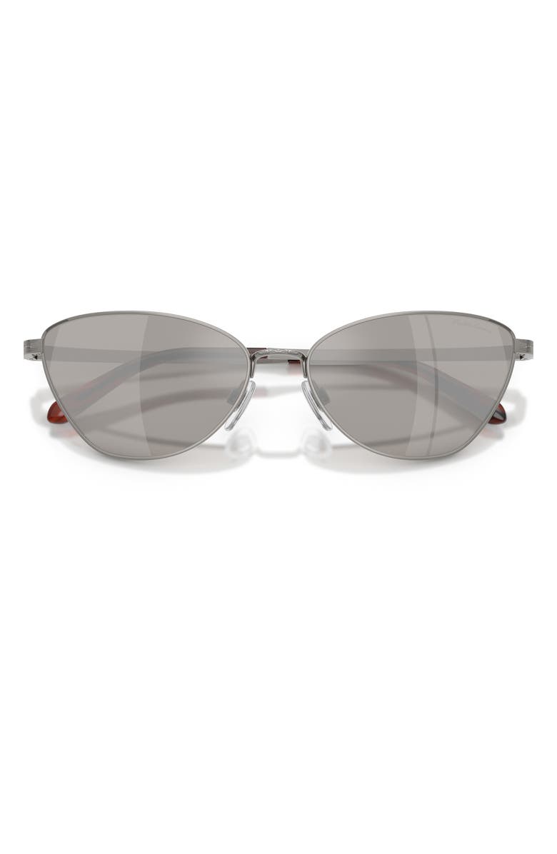 Ralph Lauren 60mm Rectangular Sunglasses, Alternate, color, Shiny Gunmetal / Gray Silver