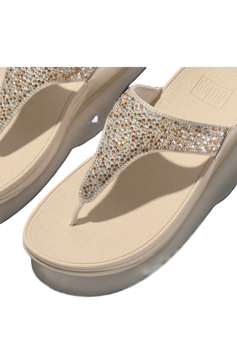 FitFlop Lulu Crystal Mix Metallic Sandals, Alternate, color, Platino