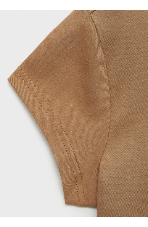 Mango Crewneck Cotton T-shirt In Mustard
