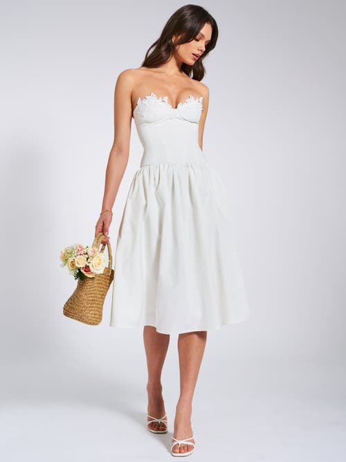 Miss Circle Rowan Lace Drop Waist Corset Sundress In White