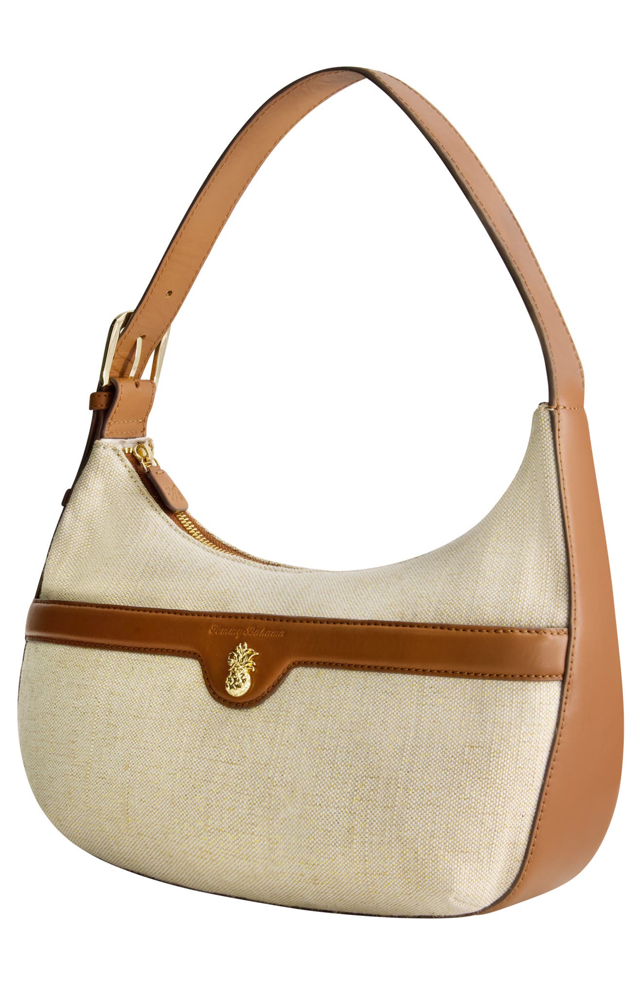 Lurex Linen Zip-Top Hobo, Alternate, color, NATURAL