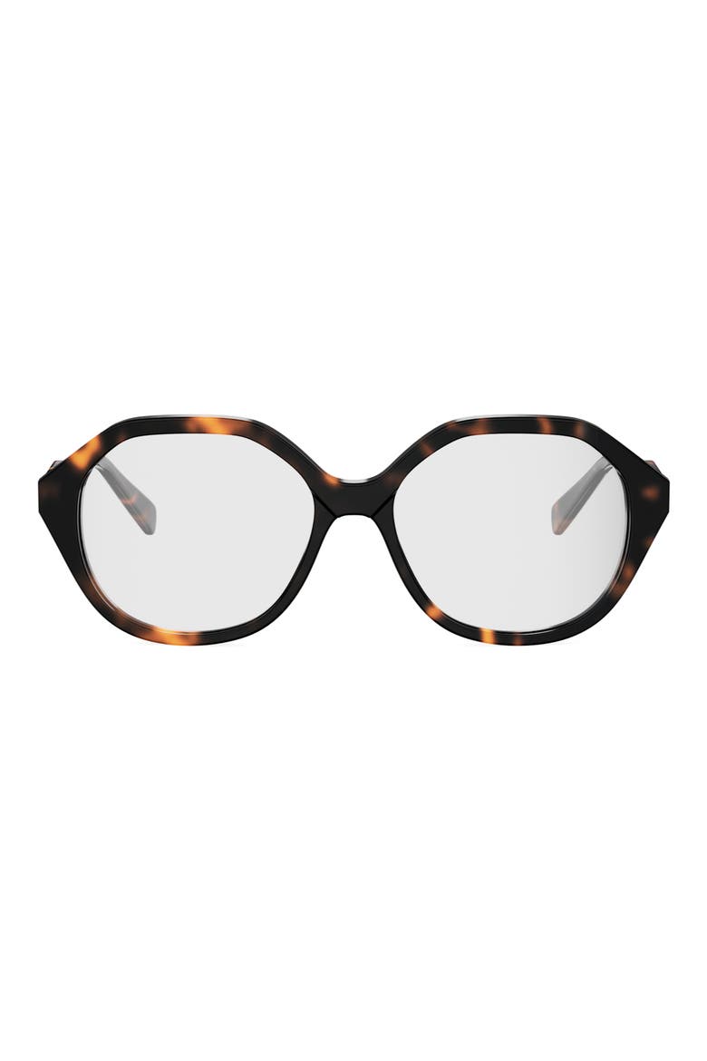 54mm Geometric Eyeglasses, Main, color, DARK HAVANA
