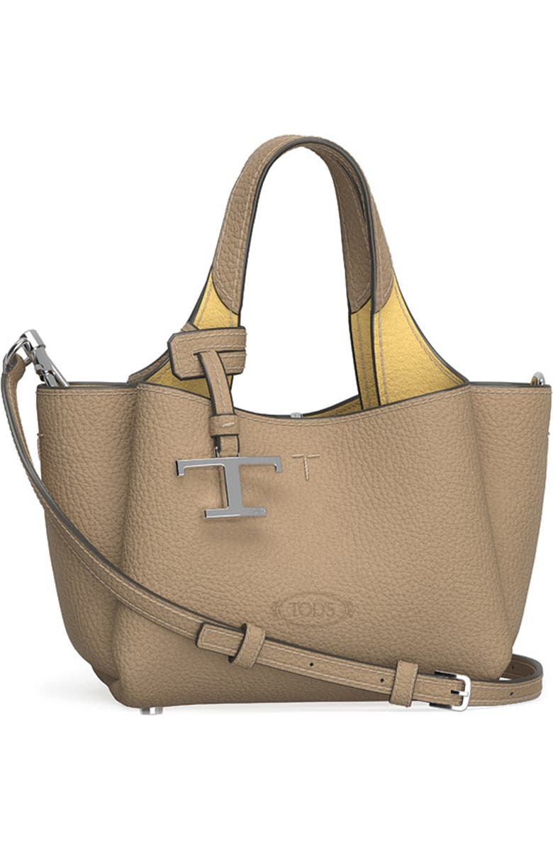 Tod's Apa 2 Micro Leather Top Handle Bag, Main, color, Naturale/ Flan