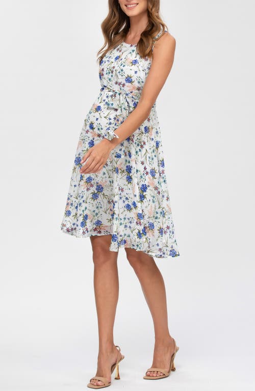 Pietro Brunelli Tie Waist Chiffon A-line Maternity Dress In White
