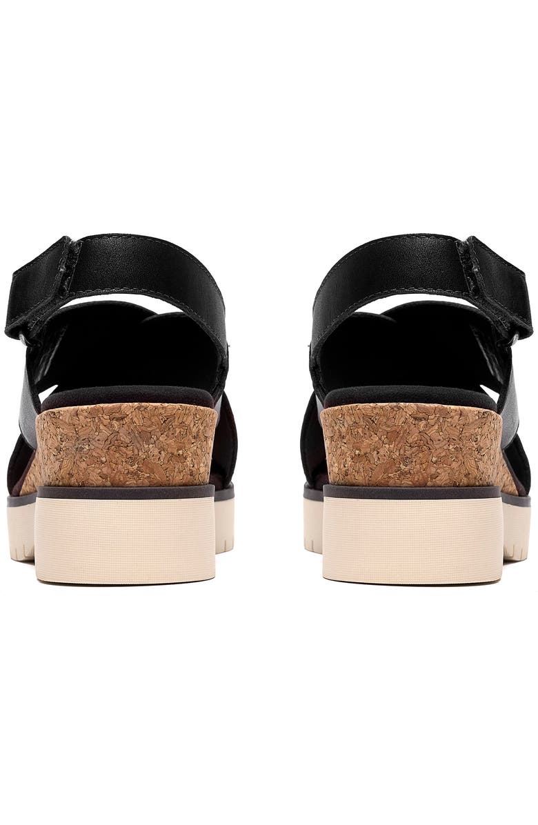 Clarks<sup>®</sup> Diaz Cross Strap Wedge Sandal, Alternate, color, Black Leather