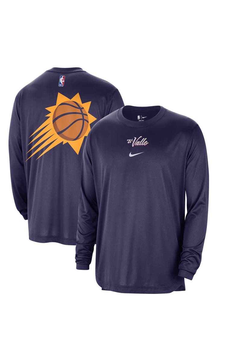 Nike Men's Nike Purple Phoenix Suns 2023/24 City Edition Authentic Pregame Performance Long Sleeve Shooting T-Shirt, Main, color, 