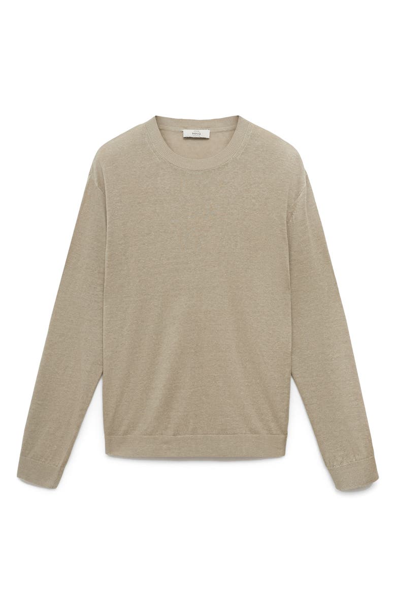 MANGO Crewneck Linen Sweater, Alternate, color, 