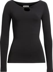 Open Edit Twist Neck Cutout Top