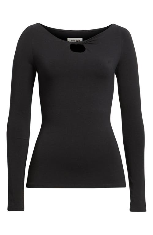 Open Edit Twist Neck Cutout Top In Animal Print