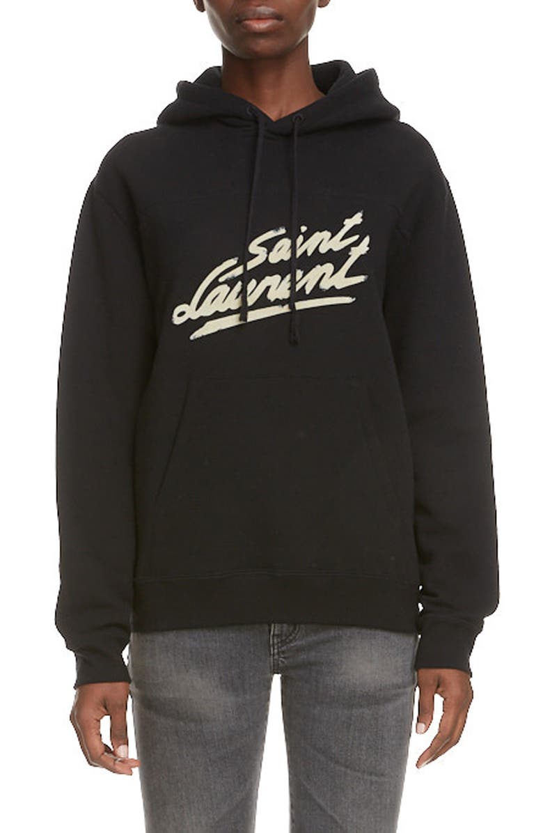 Saint Laurent Logo Hoodie, Main, color,