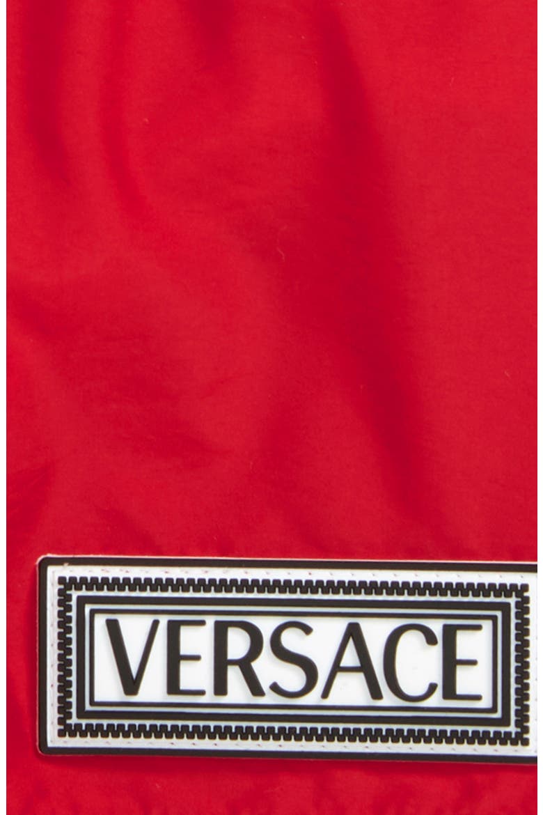 Greek Key Swim Trunks, Alternate, color, RED