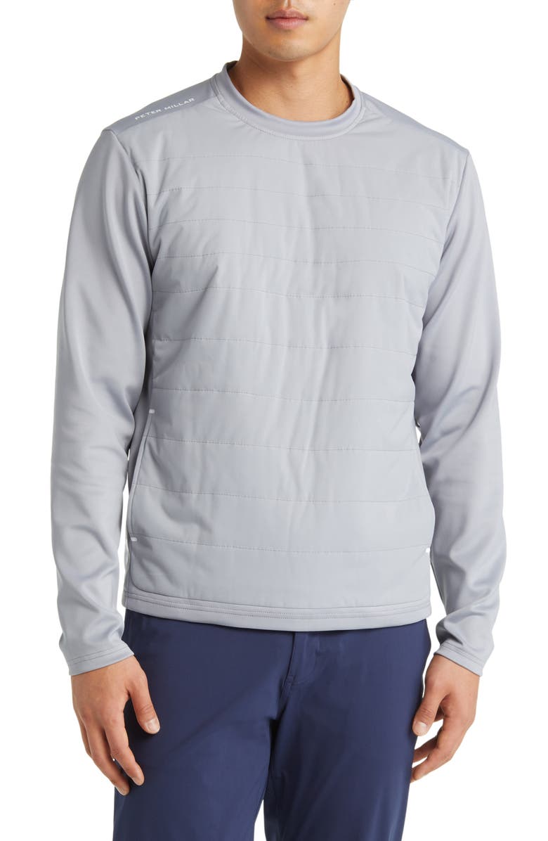 Peter Millar Bond Elite Quilted Crewneck Pullover, Main, color, 