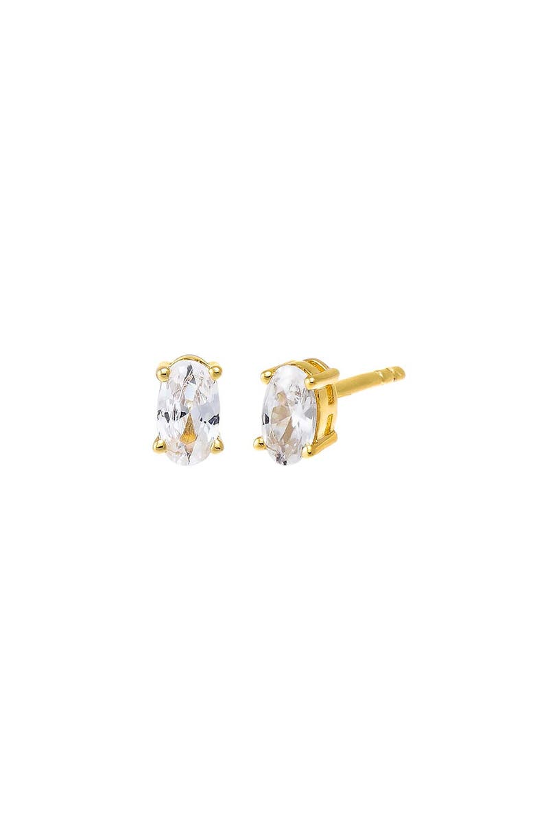 BY ADINA EDEN Mini CZ Oval Stud Earring, Main, color, 