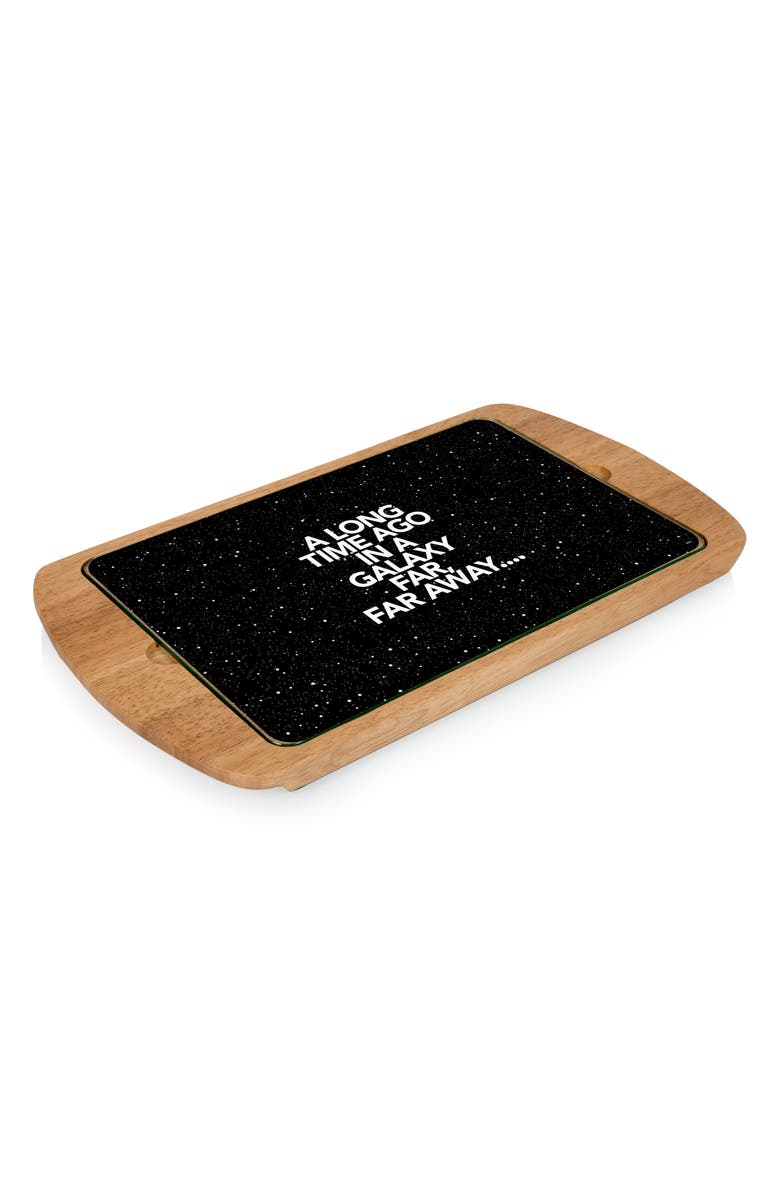 Picnic Time Billboard Glass Top Serving Tray, Alternate, color, Black