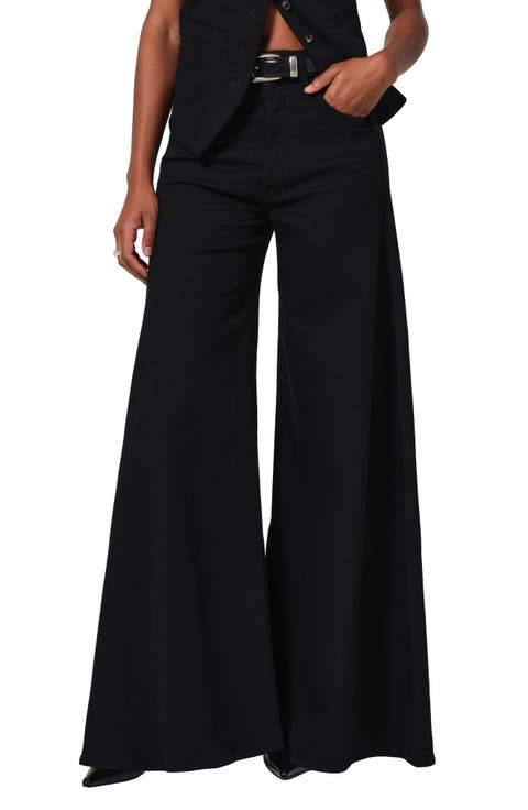 Amari Ultra High Waist Wide Leg Jeans (Black Currant)