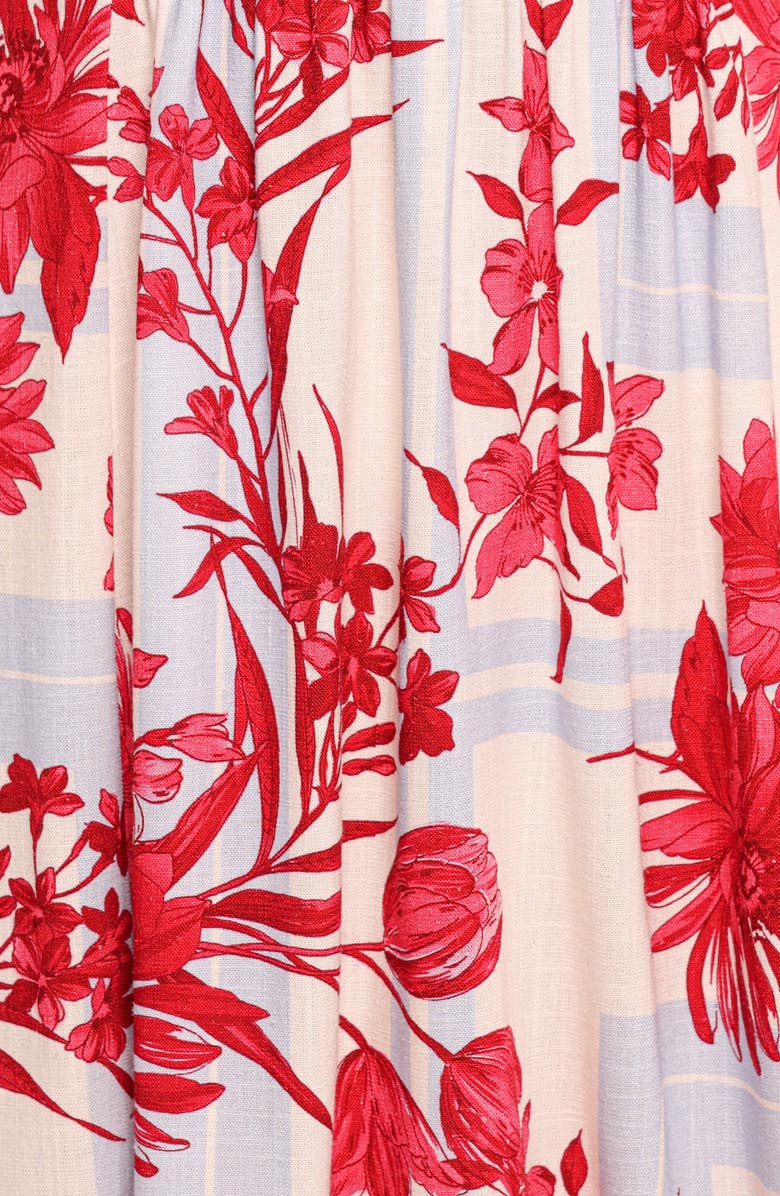 Petal & Pup Simmons Floral Puff Sleeve Dress, Alternate, color, Fuchsia Floral