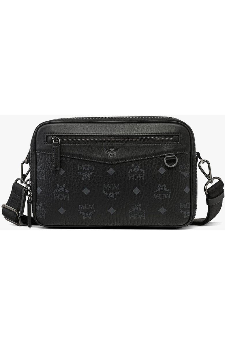 MCM Diamond Camera Bag in Visetos, Main, color, Black
