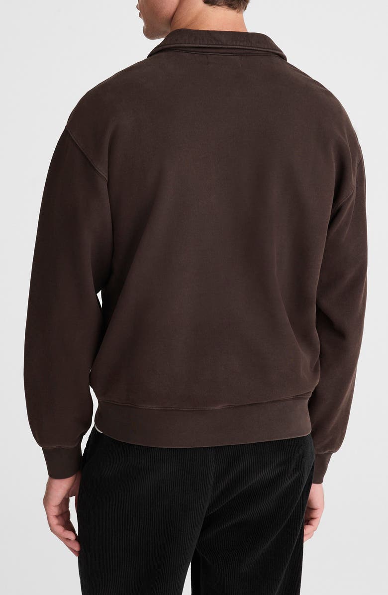 Madewell The McCarren Midweight Quarter Zip Sweatshirt, Alternate, color, Molasses