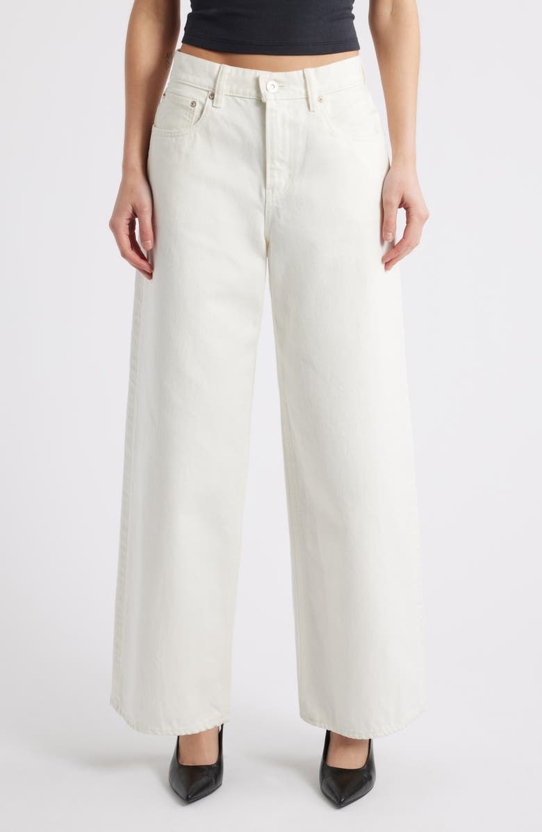 MOUSSY VINTAGE Tribecca High Waist Superwide Leg Jeans, Main, color, White
