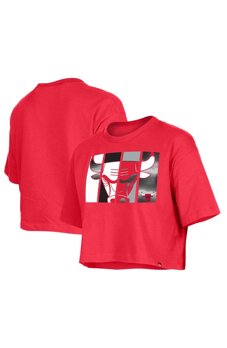 New Era Women's New Era Red Chicago Bulls Cropped T-Shirt, Main, color,