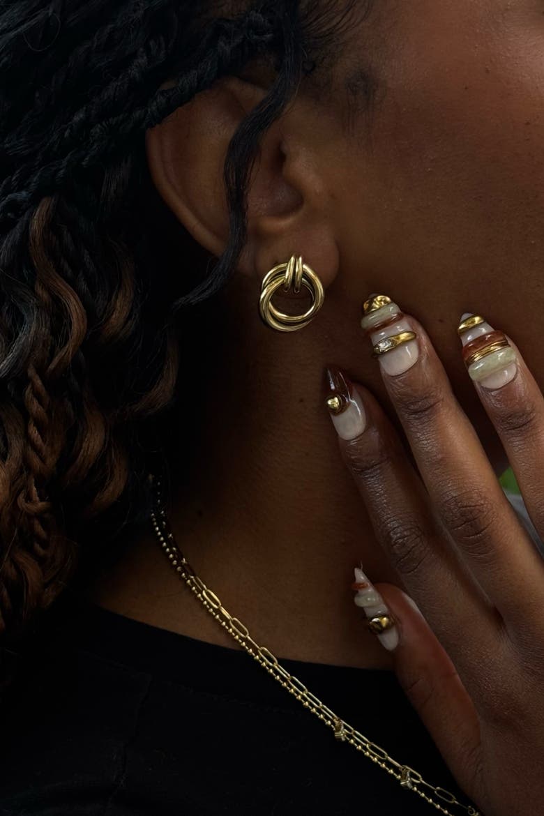 Mini Lucia Earrings, Alternate, color, Gold