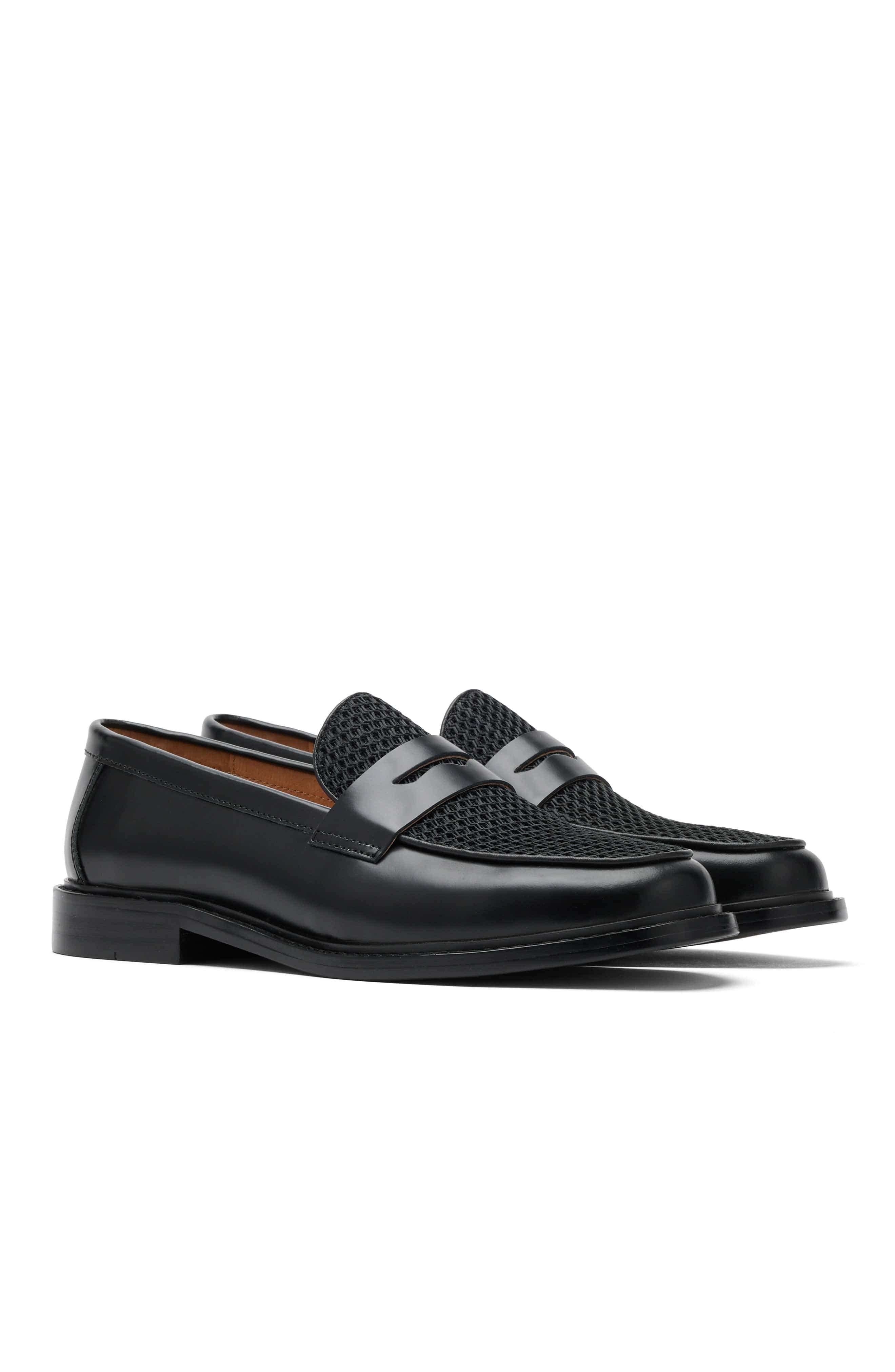 MARC NOLAN Ms. Calum Leather Penny Loafers, Alternate, color, Black