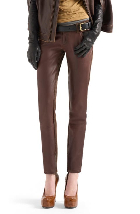 Y2K Coated Low Rise Skinny Pants