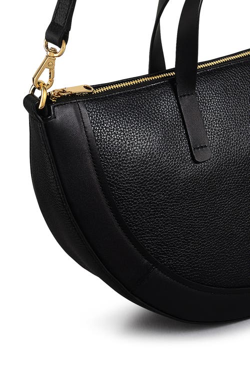 Radley Merchant Hall Medium Top Zip Leather Satchel In Black