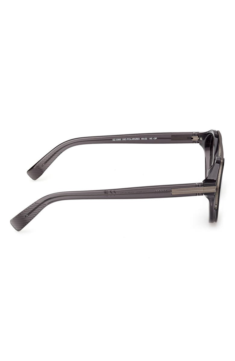 ZEGNA 48mm Small Geometric Sunglasses, Alternate, color, 