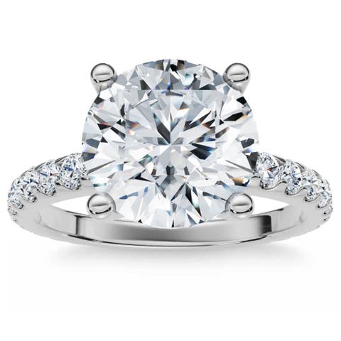 Certified 3.40Ct Round Cut Diamond Engagement Ring 14k Gold Lab Grown