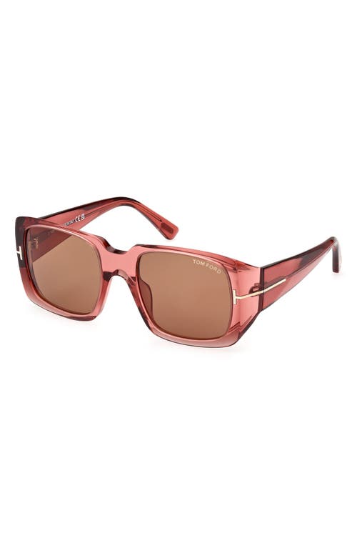 Tom Ford Ryder 51mm Square Sunglasses In Shiny Pink