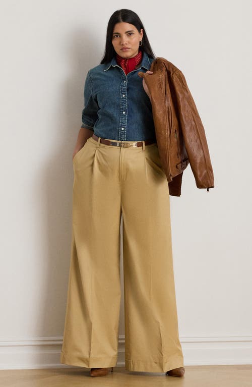 Ralph Lauren Lauren Classic Fit Denim Button-up Shirt In Burgundy