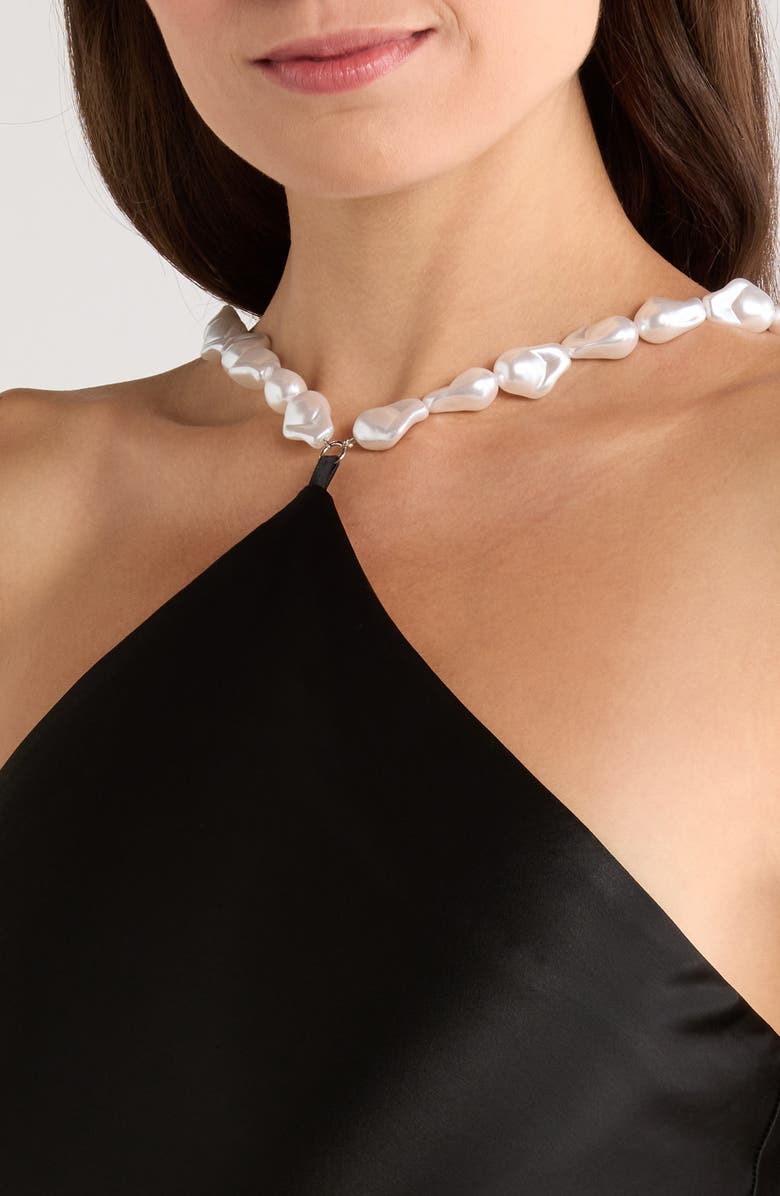 STAUD Cadence Sleeveless Satin Maxi Dress, Alternate, color, Black