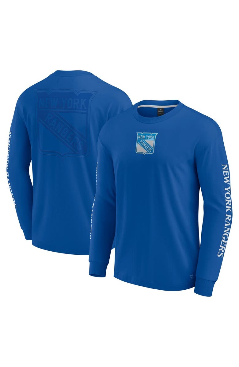 FANATICS Men's Fanatics Blue New York Rangers Elements Strive Long Sleeve T-Shirt, Main, color, Blue