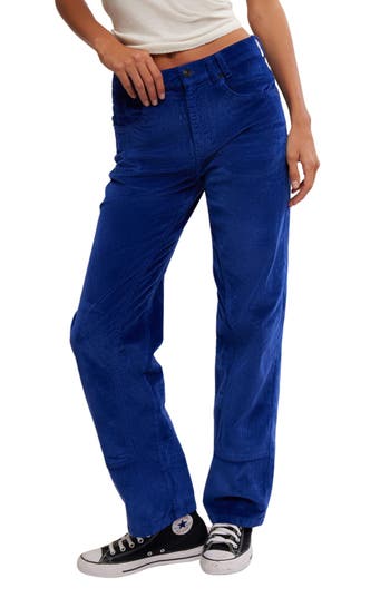 Shop Free People Risk Taker Corduroy Straight Leg Pants In Limoges