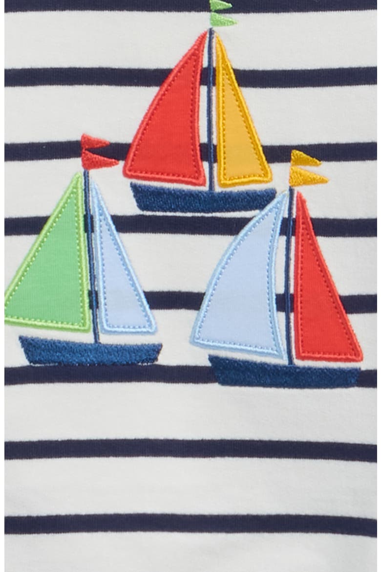 Nautical Stripe Long Sleeve Shirt & Shorts Set, Alternate, color, NAVY