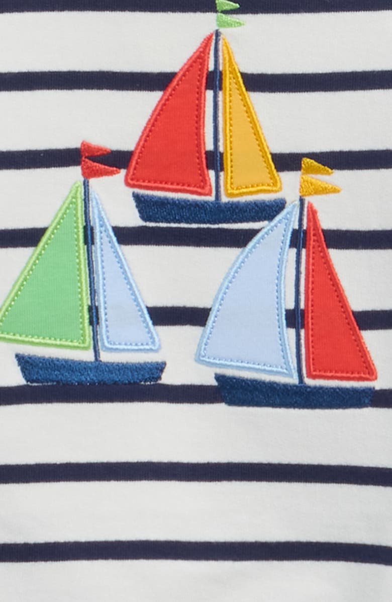 Little Me Nautical Stripe Long Sleeve Shirt & Shorts Set, Alternate, color, Navy