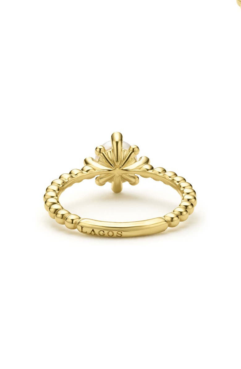 LAGOS 18K Luna Fleur Pearl Floral Ring, Alternate, color, Gold