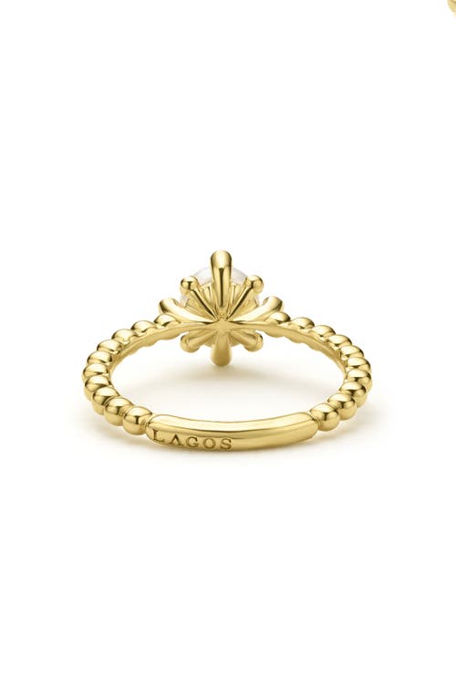 Lagos 18k Luna Fleur Pearl Floral Ring In Gold