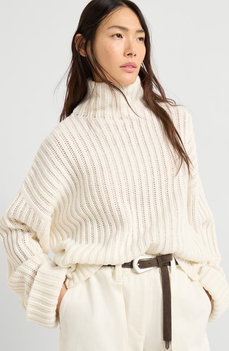 Brunello Cucinelli Cashmere Feather yarn sweater, Alternate, color, Panama