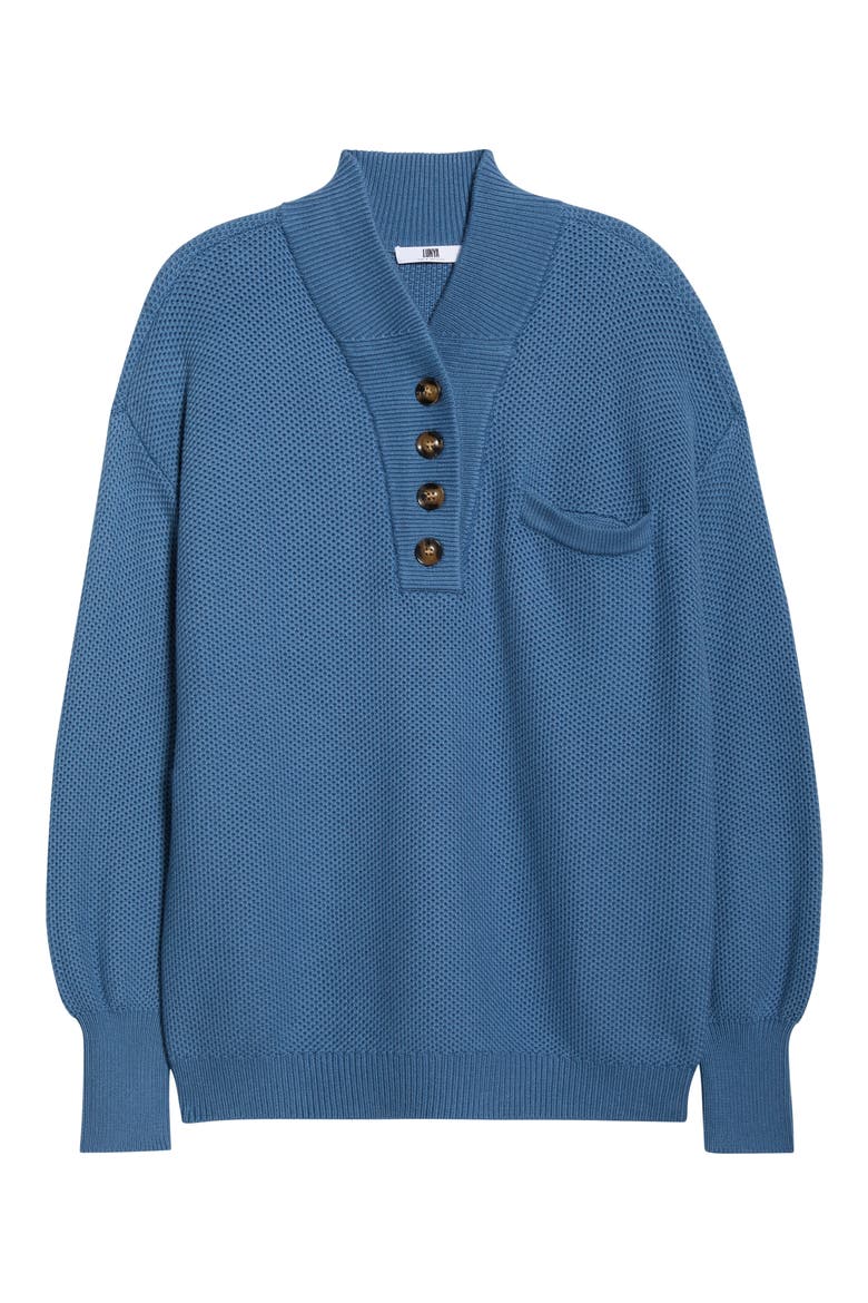 Cozy Cottonsilk™ Pocket Henley Sweater, Alternate, color, TWILIGHT BLUE