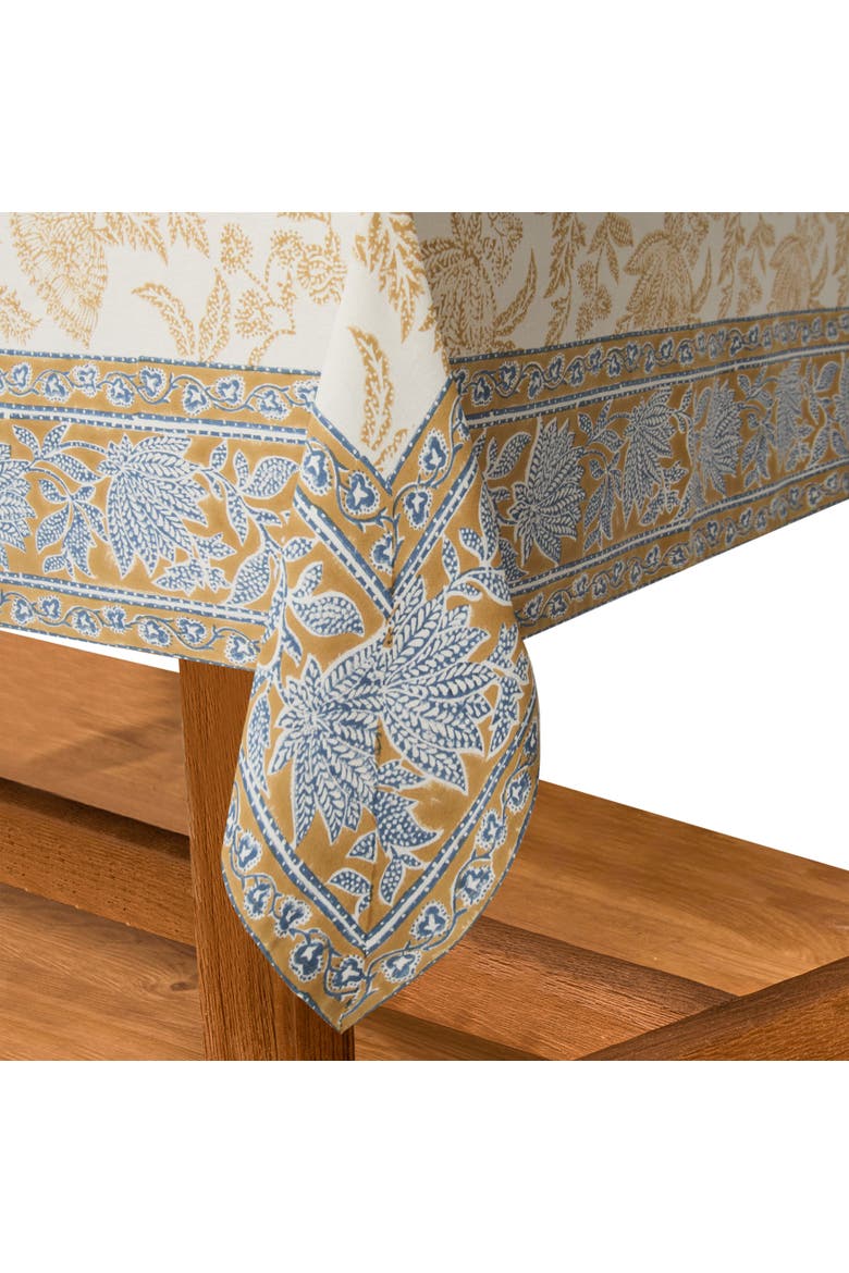 Chloe Tablecloth, Alternate, color, Blue, Brown 59" x 86"
