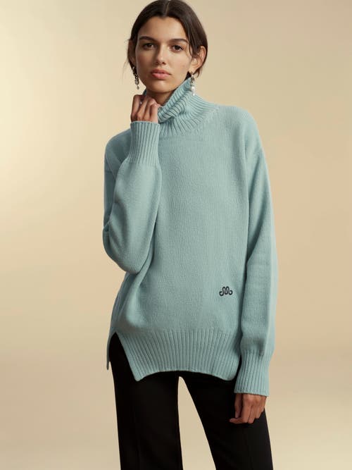 Marina Moscone Funnel Neck Pullover In Navy