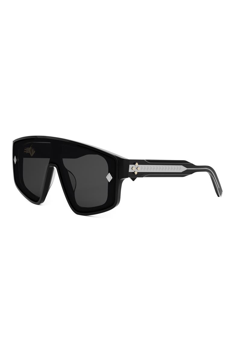 CD Diamond M1U Mask Sunglasses, Alternate, color, SHINY BLACK / SMOKE