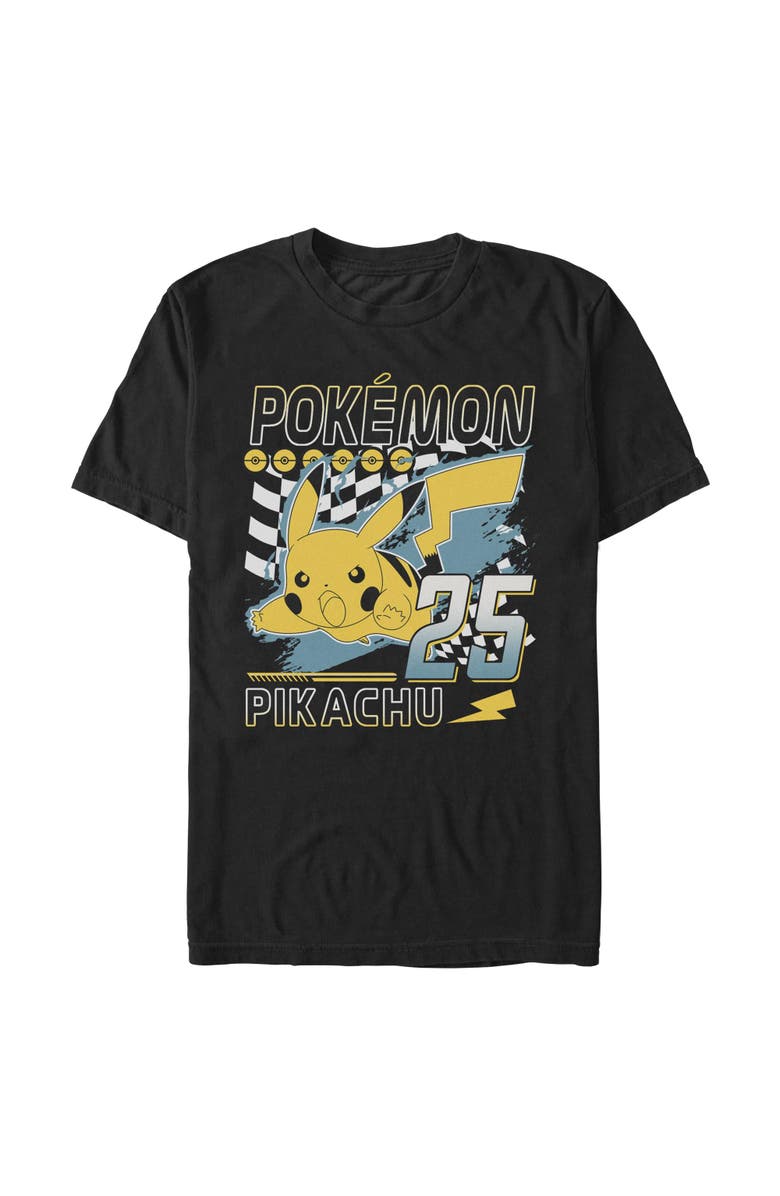 POKEMON Men's Pokemon Pikachu 25 Graphic T-Shirt, Alternate, color, Black